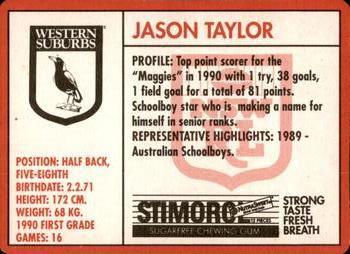 1991 Stimorol NRL #128 Jason Taylor Back